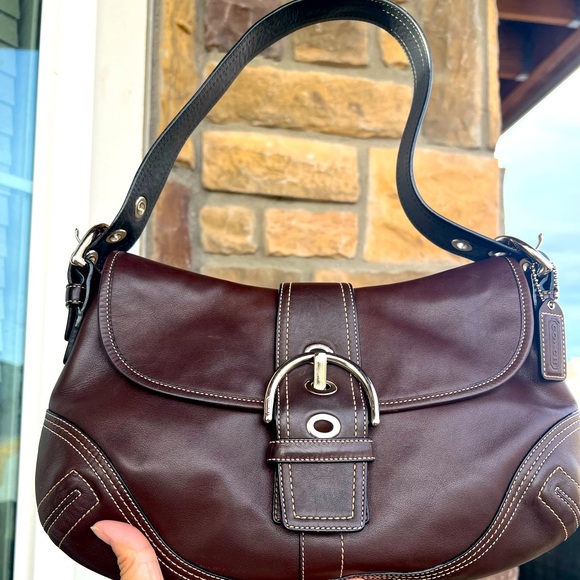 Coach SoHo shoulder flap bag in Brown Leather - Picture 1 of 12